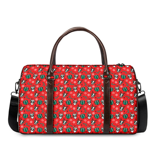 Christmas Cow Pattern Print Duffle Bag