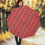 Christmas Cow Pattern Print Foldable Umbrella