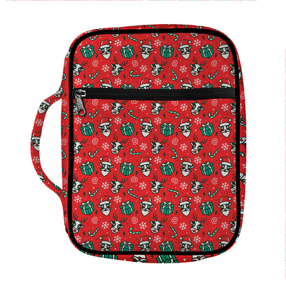 Christmas Cow Pattern Print Front Pocket Bible Bag