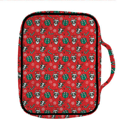 Christmas Cow Pattern Print Front Pocket Bible Bag