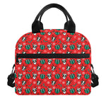 Christmas Cow Pattern Print Insulated Lunch Bag