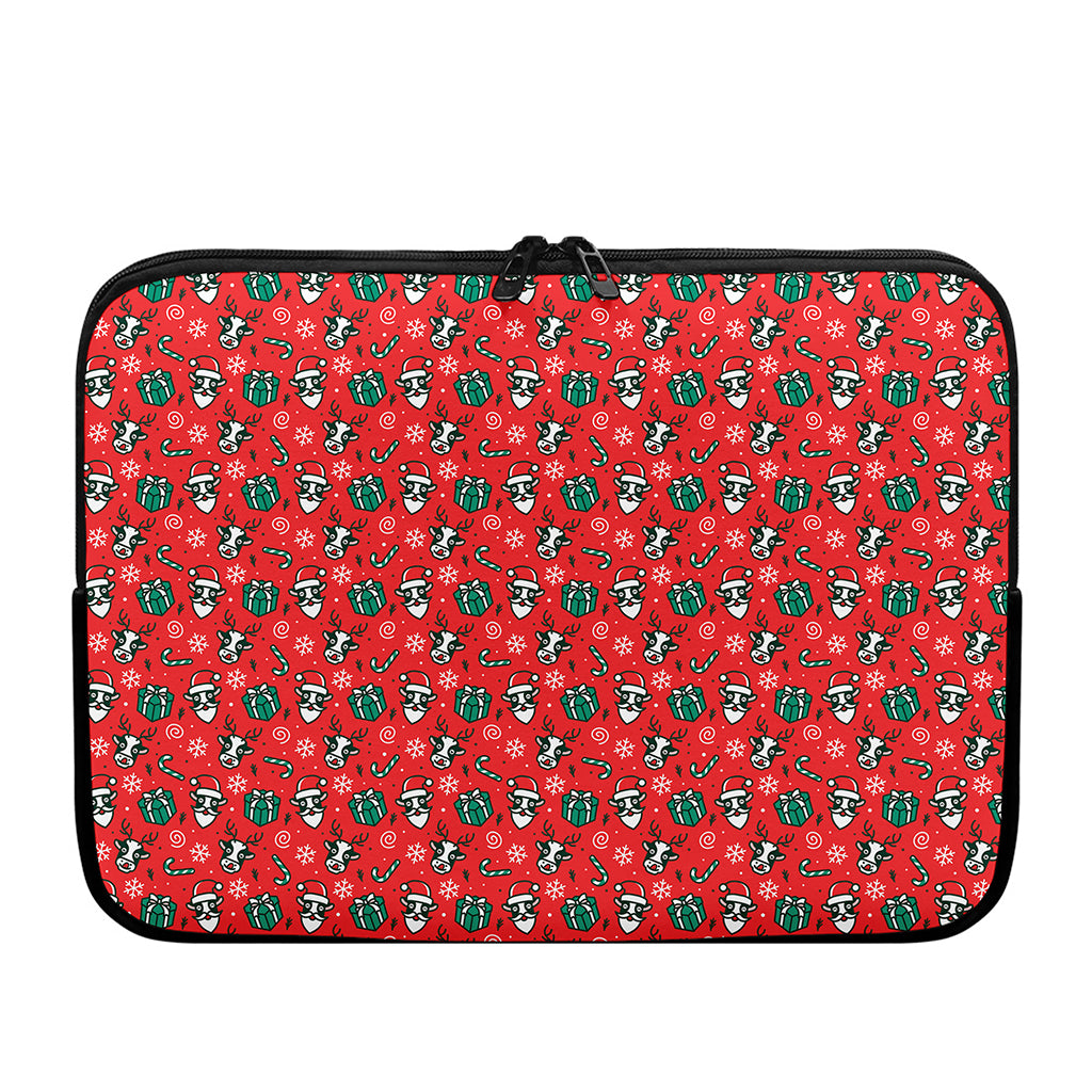 Christmas Cow Pattern Print Laptop Sleeve