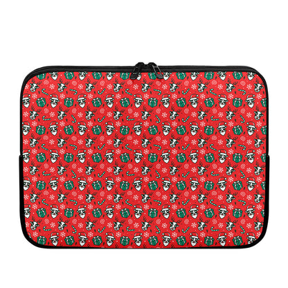 Christmas Cow Pattern Print Laptop Sleeve