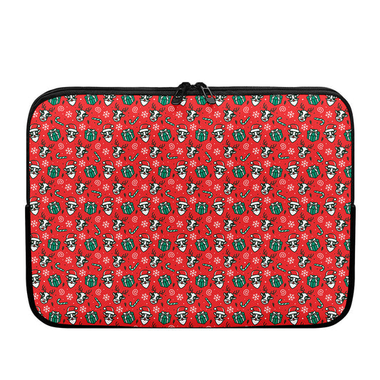 Christmas Cow Pattern Print Laptop Sleeve