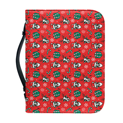 Christmas Cow Pattern Print Leather Bible Cover