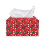 Christmas Cow Pattern Print Leather Tissue Box Cover