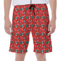 Christmas Cow Pattern Print Men's Beach Shorts