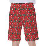 Christmas Cow Pattern Print Men's Beach Shorts
