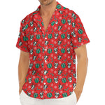 Christmas Cow Pattern Print Men's Deep V-Neck Shirt