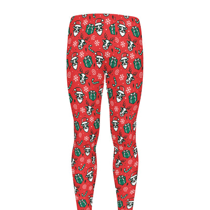Christmas Cow Pattern Print Men's leggings