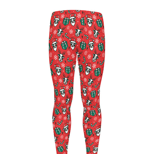 Christmas Cow Pattern Print Men's leggings