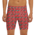 Christmas Cow Pattern Print Men's Long Boxer Briefs