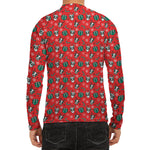 Christmas Cow Pattern Print Men's Long Sleeve Rash Guard