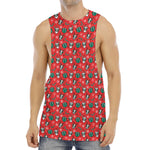 Christmas Cow Pattern Print Men's Muscle Tank Top