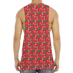 Christmas Cow Pattern Print Men's Muscle Tank Top