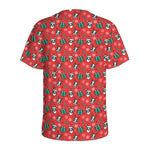 Christmas Cow Pattern Print Men's Sports T-Shirt