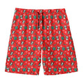 Christmas Cow Pattern Print Men's Swim Trunks