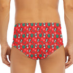Christmas Cow Pattern Print Men's Triangle Swim Briefs