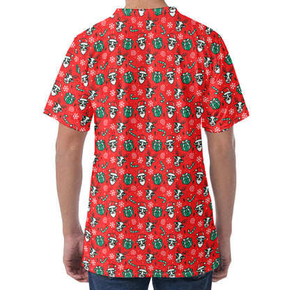 Christmas Cow Pattern Print Men's Velvet T-Shirt
