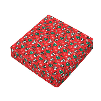 Christmas Cow Pattern Print Outdoor Seat Cushion Cover