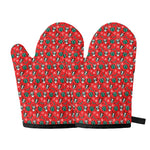 Christmas Cow Pattern Print Oven Mitts