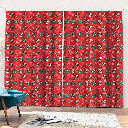Christmas Cow Pattern Print Pencil Pleat Curtains