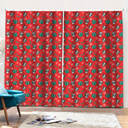 Christmas Cow Pattern Print Pencil Pleat Curtains