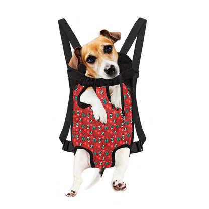 Christmas Cow Pattern Print Pet Carrier Backpack