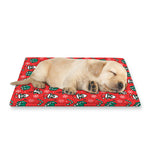 Christmas Cow Pattern Print Pet Cooling Mat Cover