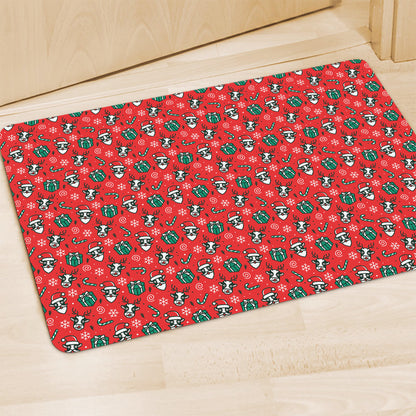 Christmas Cow Pattern Print Polyester Doormat