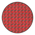 Christmas Cow Pattern Print Round Floor Mat