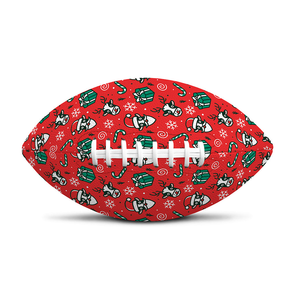 Christmas Cow Pattern Print Rugby Ball