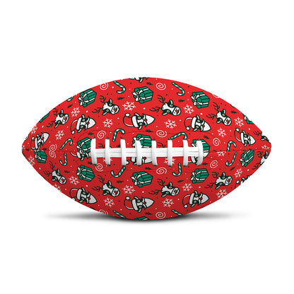 Christmas Cow Pattern Print Rugby Ball
