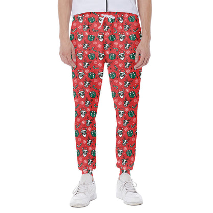 Christmas Cow Pattern Print Scuba Joggers