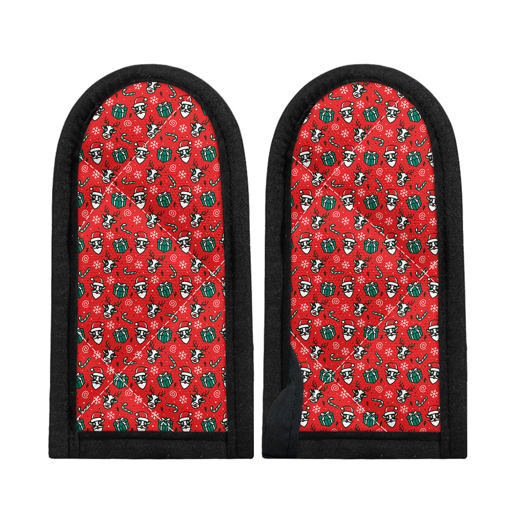 Christmas Cow Pattern Print Skillet Handle Cover