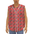 Christmas Cow Pattern Print Sleeveless Baseball Jersey