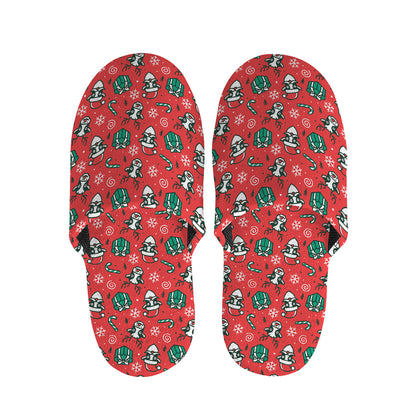 Christmas Cow Pattern Print Slippers