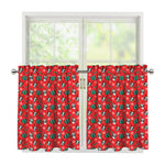 Christmas Cow Pattern Print Tier Curtains