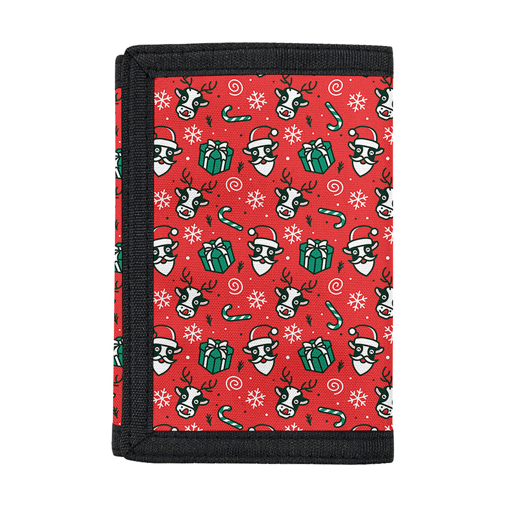 Christmas Cow Pattern Print Trifold Wallet