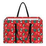 Christmas Cow Pattern Print Utility Tote Bag
