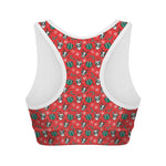 Christmas Cow Pattern Print Women's Sports Bra
