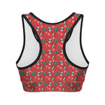 Christmas Cow Pattern Print Women's Sports Bra