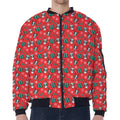 Christmas Cow Pattern Print Zip Sleeve Bomber Jacket