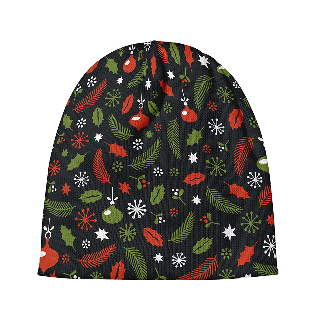 Christmas Decorations Pattern Print Beanie