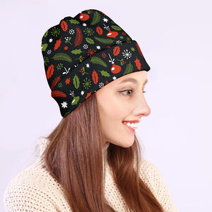 Christmas Decorations Pattern Print Beanie