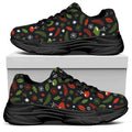 Christmas Decorations Pattern Print Black Chunky Shoes