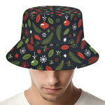 Christmas Decorations Pattern Print Bucket Hat