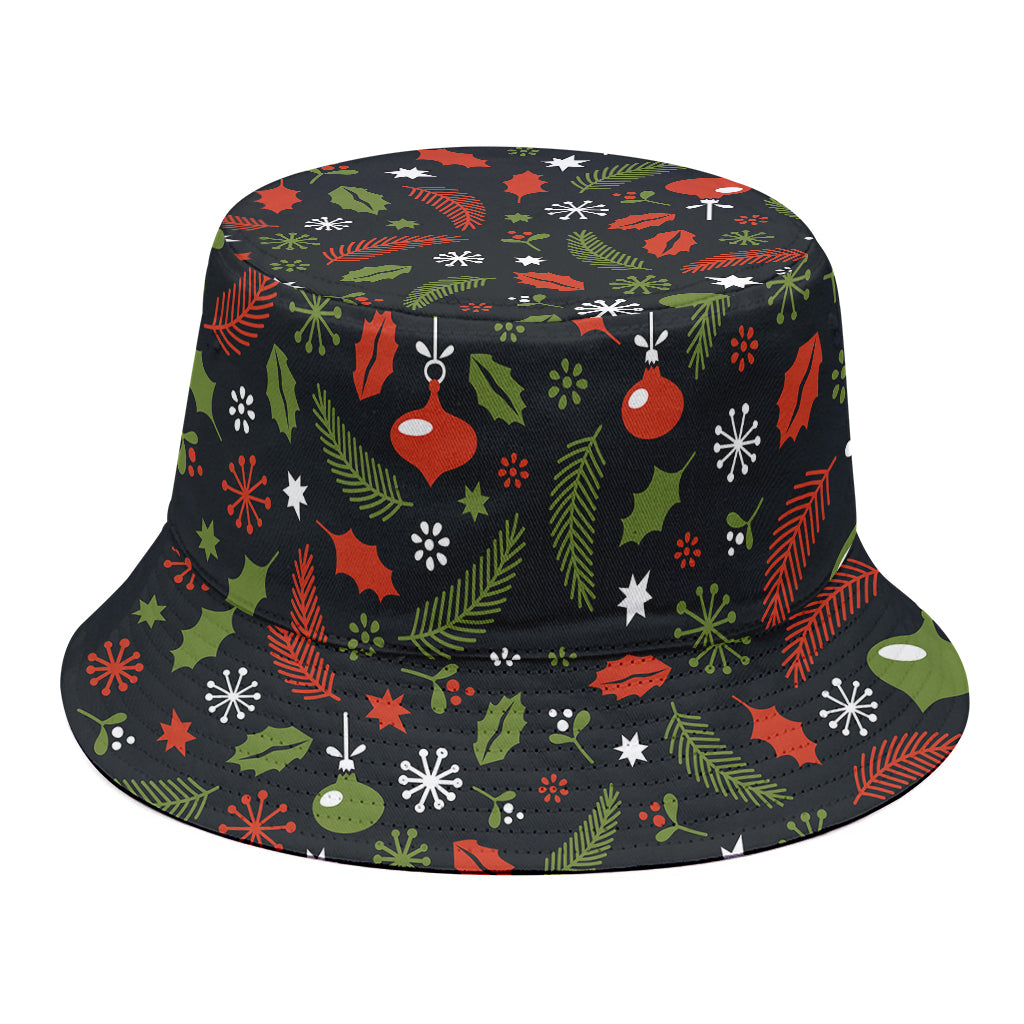 Christmas Decorations Pattern Print Bucket Hat