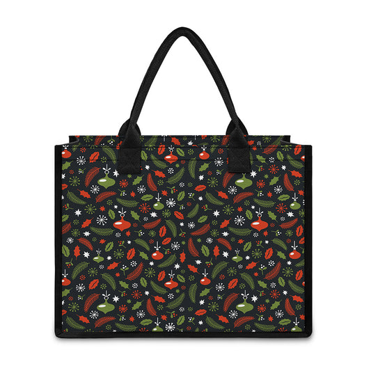 Christmas Decorations Pattern Print Canvas Tote Bag