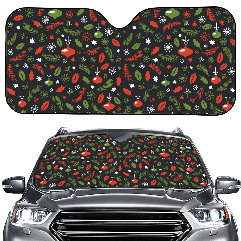 Christmas Decorations Pattern Print Car Windshield Sun Shade